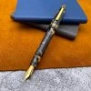 Tibaldi Bononia Fountain Pen, Black & Gold, 18K Gold Plated Trim
