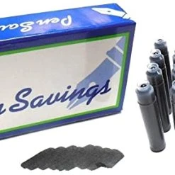 Pen Savings 24 Standard International Short Fountain Pen Ink Cartridges, Legal Black