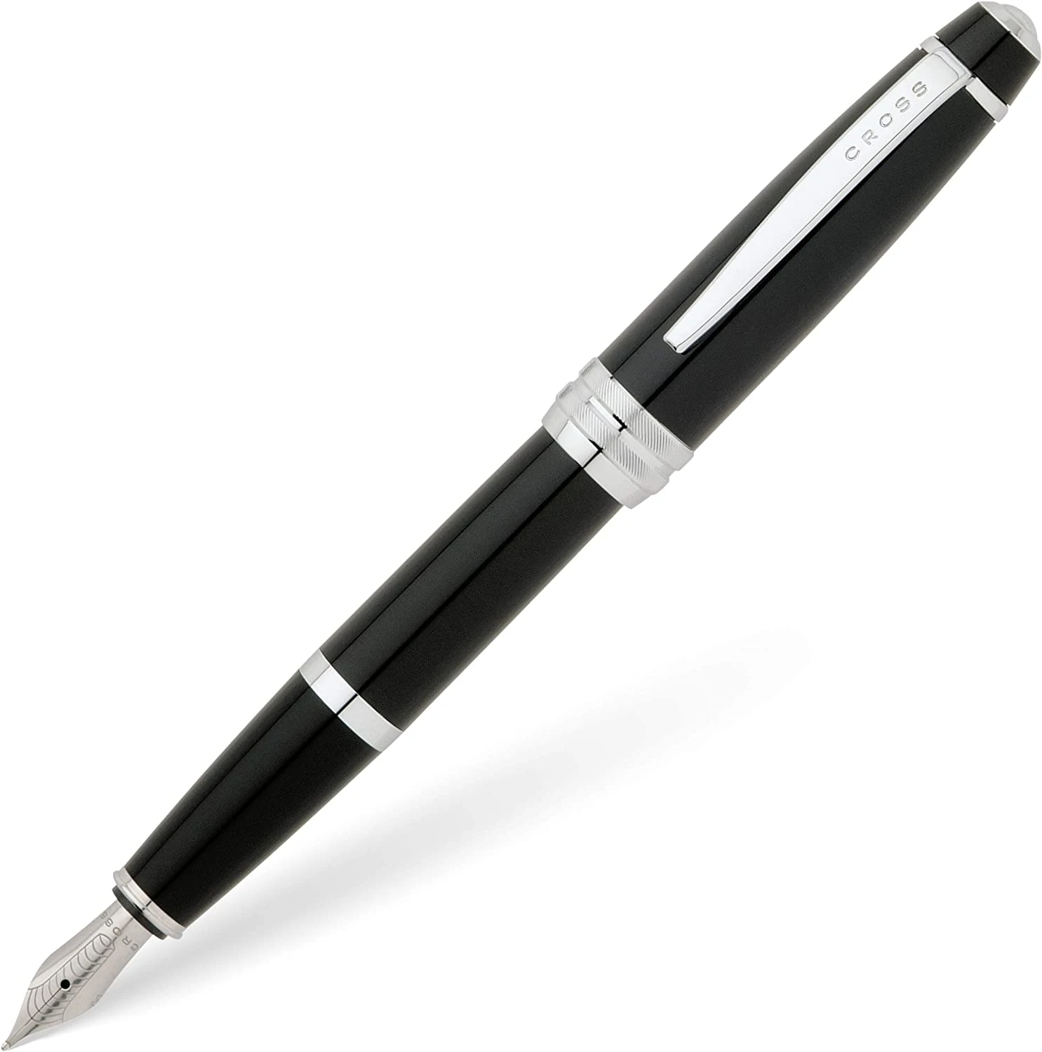 Cross® Cross Bailey Fountain Pen, Black Lacquer & Chrome, Medium Nib 3 Cross® Cross Bailey Fountain Pen, Black Lacquer & Chrome, Medium Nib