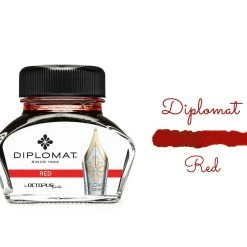 Diplomat Octopus Fountain Pen Ink Bottle, 30ml, Red