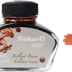 Pelikan 4001 Fountain Pen Ink Bottle, 30ml, Brilliant Brown