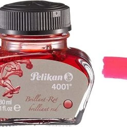 Pelikan 4001 Fountain Pen Ink Bottle, 30ml, Brilliant Red
