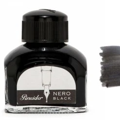 Pineider Fountain Pen Ink Bottle, 75ml Glass Bottle, Black