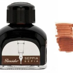 Pineider Fountain Pen Ink Bottle, 75ml Glass Bottle, Sepia