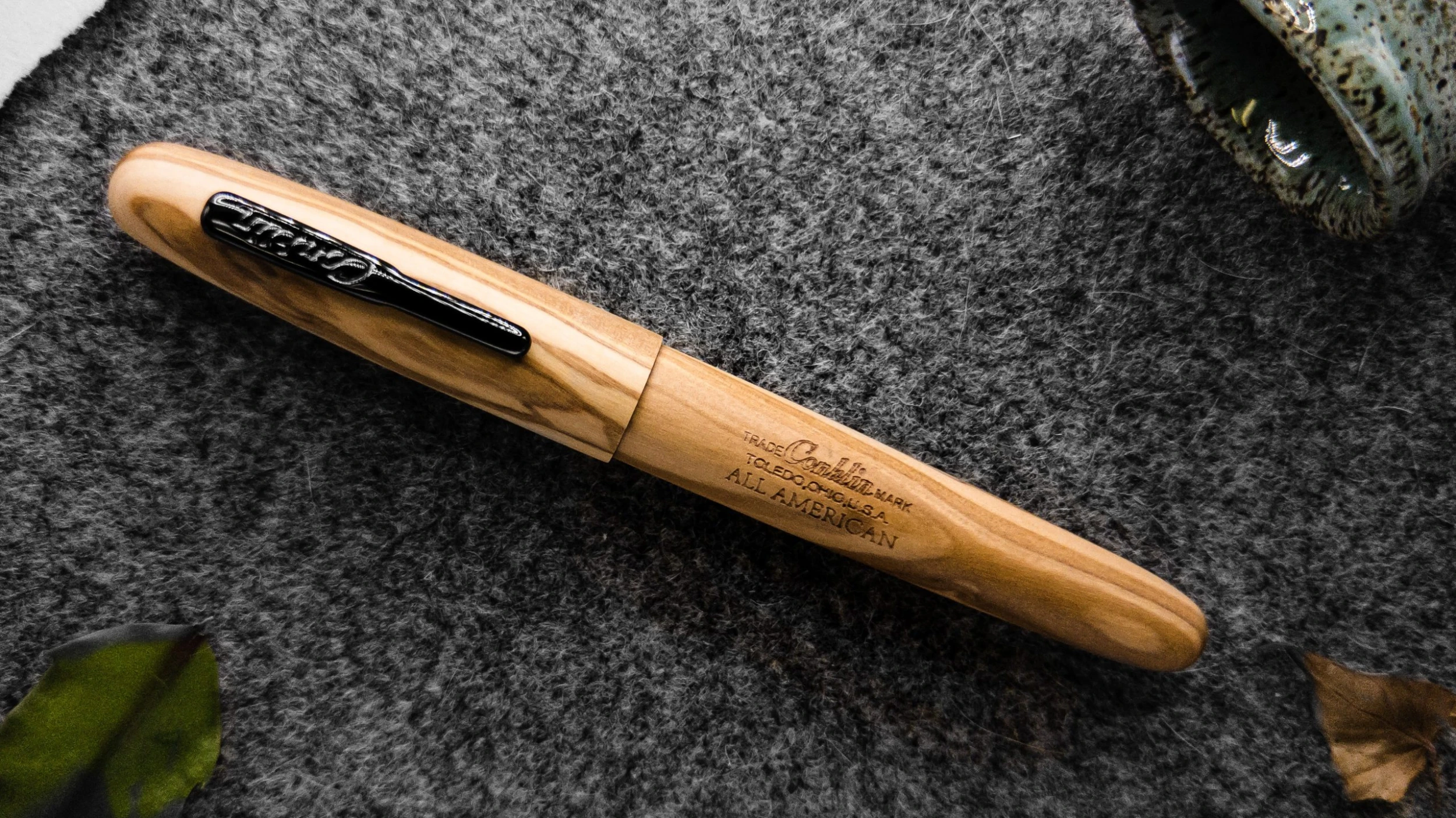 Conklin All American Limited Edition Olive Wood Fountain Pen, Gunmetal Trim 4 Conklin All American Limited Edition Olive Wood Fountain Pen, Gunmetal Trim - Image 2