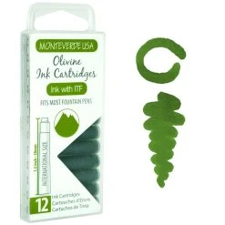 Monteverde International Standard Fountain Pen Ink Cartridges, Olivine