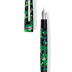 Tibaldi N60 Emerald Green Resin Fountain Pen, Palladium Trim, Medium Nib