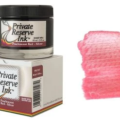 Private Reserve Pearlescent Fountain Pen Ink Bottle, 60ml, Red Silver