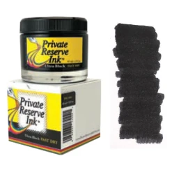 Private Reserve Fountain Pen Ink Bottle, 60ml, Ultra Black Fast Dry