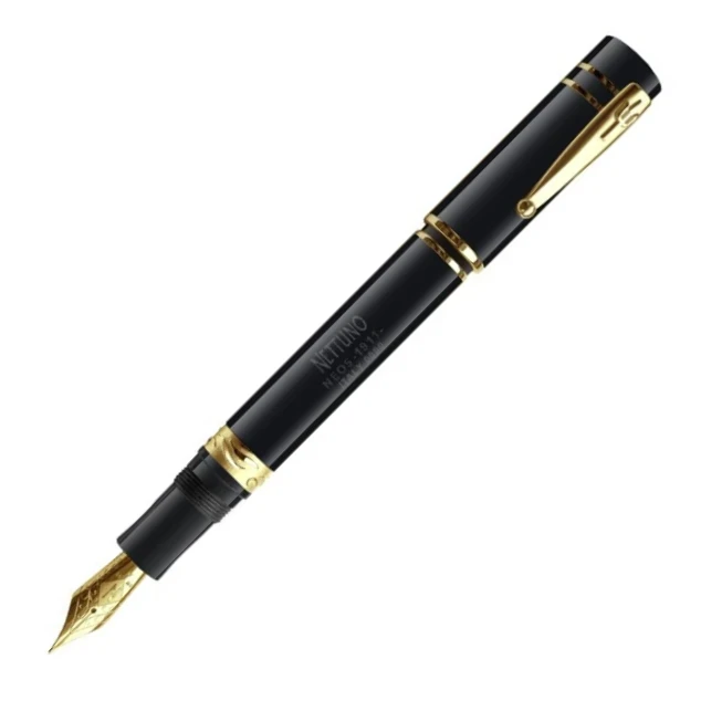 Nettuno 1911 Neos Teseo Fountain Pen, Mirror Black & Gold, Fine Nib 3 Nettuno 1911 Neos Teseo Fountain Pen, Mirror Black & Gold, Fine Nib