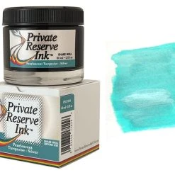 Private Reserve Pearlescent Fountain Pen Ink Bottle, 60ml, Turquoise Silver
