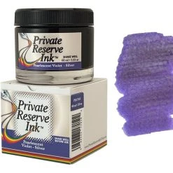 Private Reserve Pearlescent Fountain Pen Ink Bottle, 60ml, Violet Silver