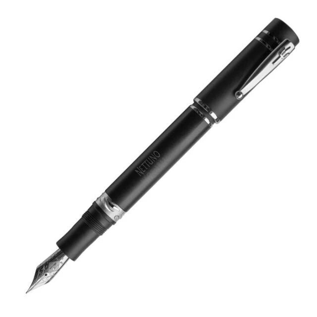 Nettuno 1911 Neos Adone Fountain Pen, Matte Black & Palladium, Medium Nib 3 Nettuno 1911 Neos Adone Fountain Pen, Matte Black & Palladium, Medium Nib