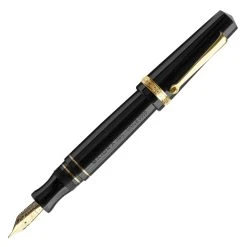 Maiora Aventus Onice Fountain Pen, Mirror Black & Gold, Medium Nib