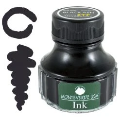 Monteverde 90ml Fountain Pen Ink Bottle, Black Ash