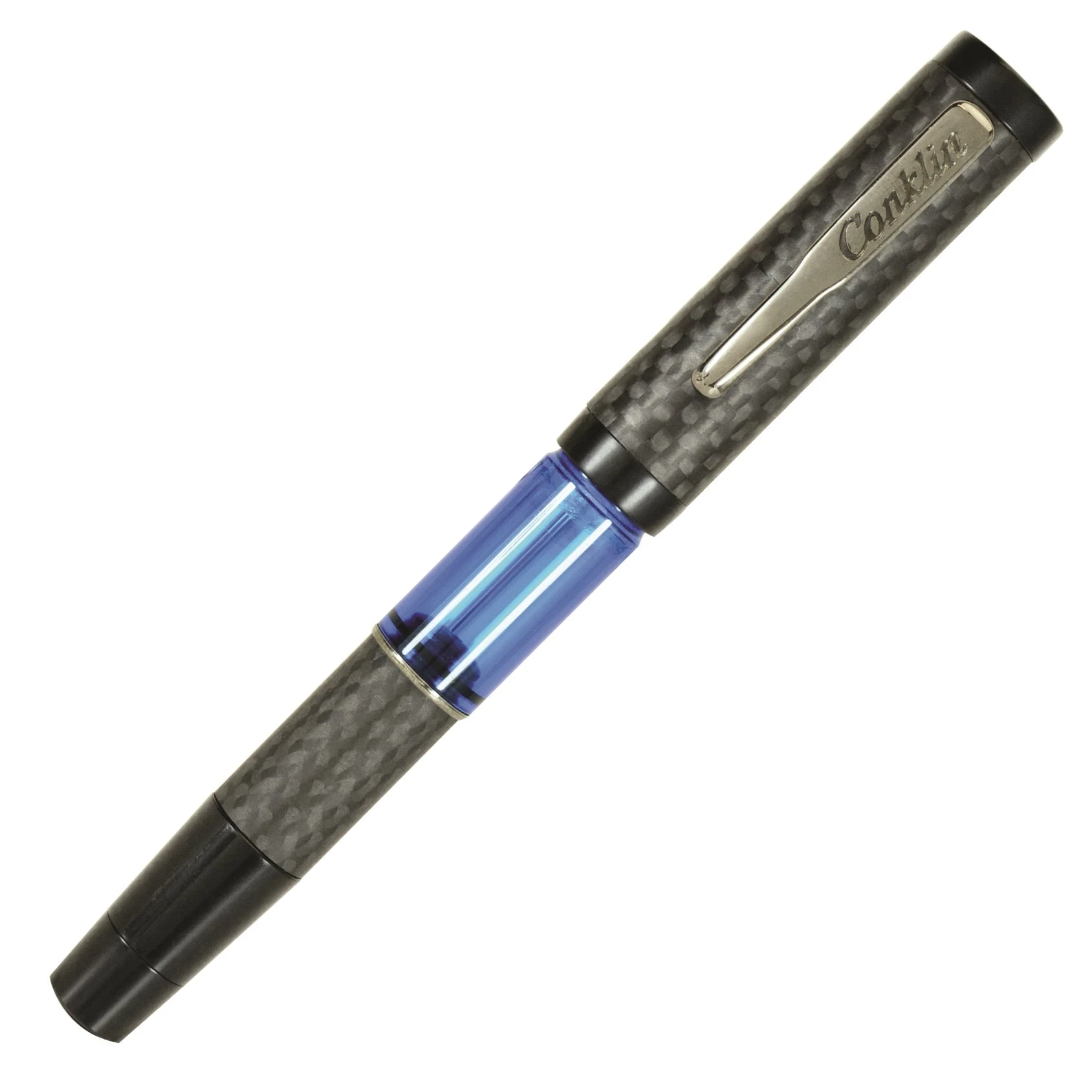 Conklin Carbon Fiber Stealth Word Gauge Fountain Pen, Blue 3 Conklin Carbon Fiber Stealth Word Gauge Fountain Pen, Blue