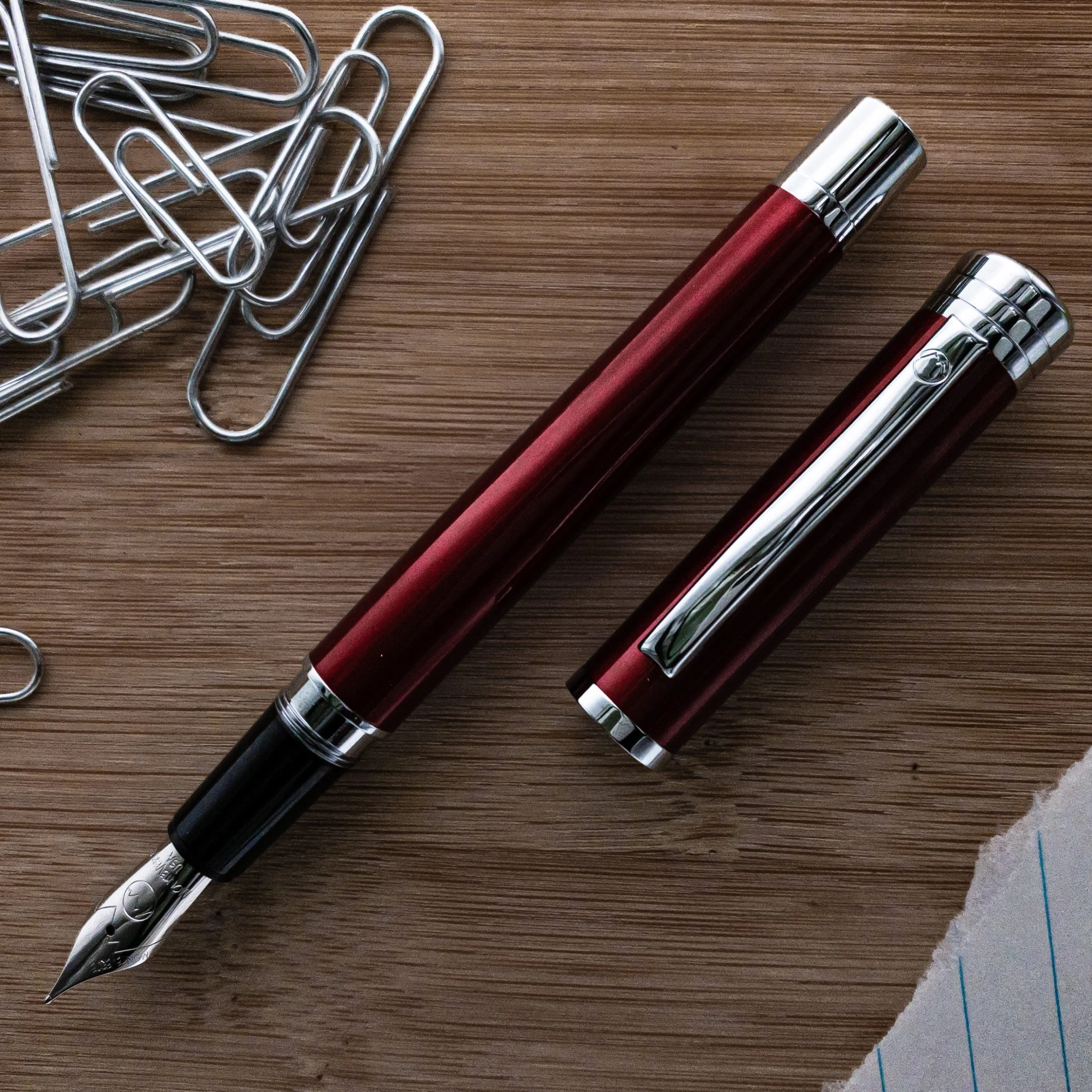 Monteverde Strata Fountain Pen, Red & Chrome 3 Monteverde Strata Fountain Pen, Red & Chrome