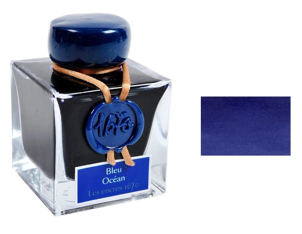 J Herbin 1670 Anniversary Fountain Pen Ink Bottle, Blue Ocean 3 J Herbin 1670 Anniversary Fountain Pen Ink Bottle, Blue Ocean