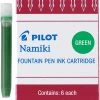 Pilot Namiki Fountain Pen Ink Cartridges, Green, 6pk -truphaeinc shop pgreen