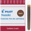 Pilot Namiki Fountain Pen Ink Cartridges, Sepia, 6pk -truphaeinc shop psepia