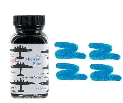 Noodlers Fountain Pen Ink Bottle - VMail Midway Blue 3 Noodlers Fountain Pen Ink Bottle - VMail Midway Blue